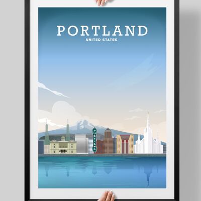 Portland Oregon Art, Portland Poster, Portland Print - A4