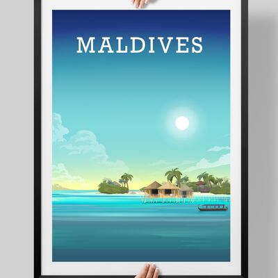 Maldives Poster, Maldives Print - A4