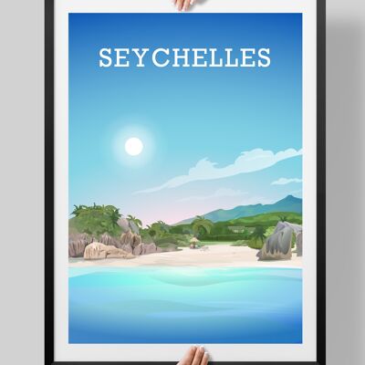 Seychelles Poster, Seychelles Print - A4