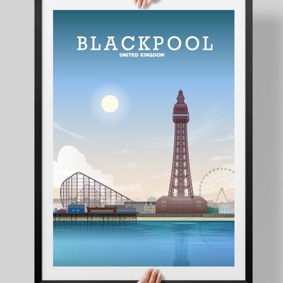 Blackpool Print, Pleasure Beach Poster - A3