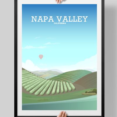 Napa Valley Poster, San Francisco Wall Art, Wine Country USA - A3