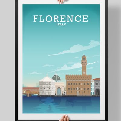 Florence Poster, Tuscany Italy - A4