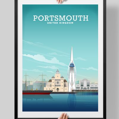 Portsmouth Art, Portsmouth Poster, Portsmouth UK - A4