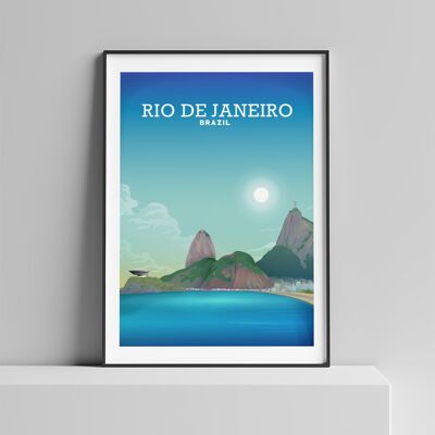 Rio De Janeiro Poster, Rio De Janeiro Print, Brazil Art - A3