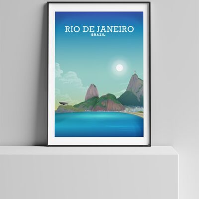 Rio De Janeiro Poster, Rio De Janeiro Print, Brazil Art - A3