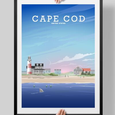 Cape Cod Print, New England Poster, Nantucket, Martha's Vineyard Art - A4