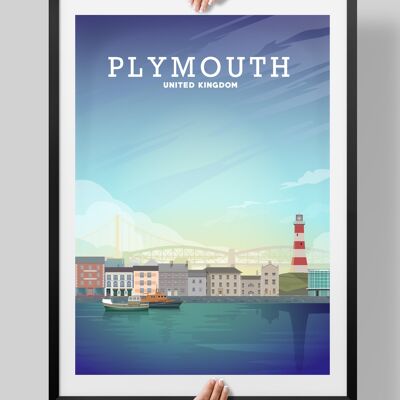 Plymouth Poster, Plymouth Print, Devon Art - A4