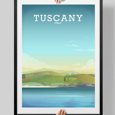 Tuscany Print, Tuscany Poster, Italy Wine Country - A4