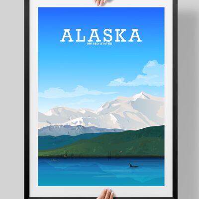 Alaska Print, Alaska Poster, Alaska Travel Art - A4