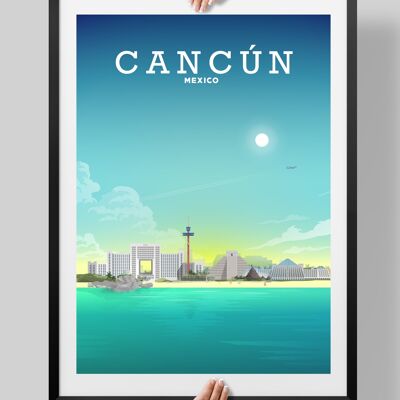 Cancun Poster, Cancun Print, Cancun Mexico - A4