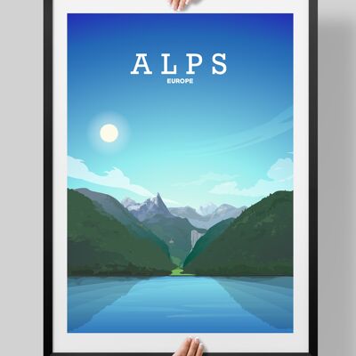 The Alps Print, The Alps Poster, The Alps Art - A2