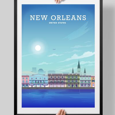 New Orleans Poster, New Orleans Print, New Orleans Art - A4
