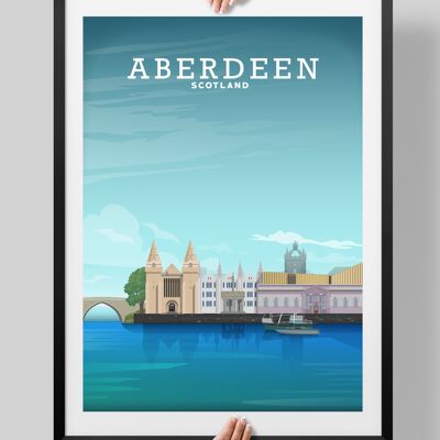 Aberdeen Poster, Aberdeen Print, Aberdeen Scotland Art - A3