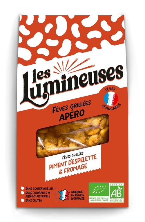 Graines grillées apéro-BIO-Fèves Piment d'Espelette et Fromage 90g-SANS GLUTEN