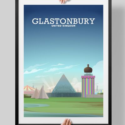 Glastonbury Print, Glastonbury Poster, Glastonbury Festival - A4