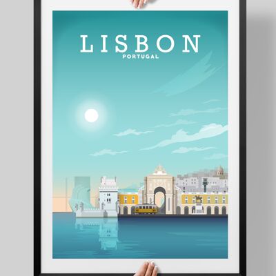 Lisbon Portugal Print, Lisbon Poster, Lisbon Travel Art - A4