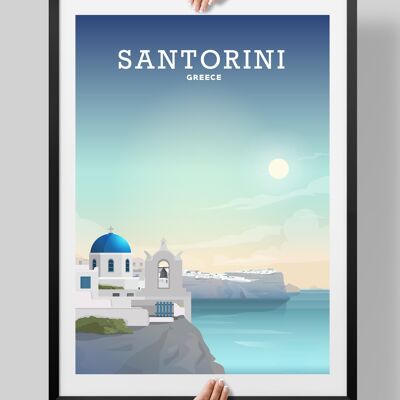 Santorini Print, Santorini Poster, Santorini Greece - A4