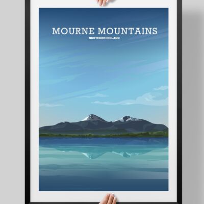 Mourne Mountains Print, Mourne Mountains Northern Ireland - A4