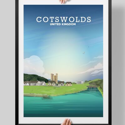 Cotswolds Print, Cotswolds Art, Cotswolds England Poster - A4