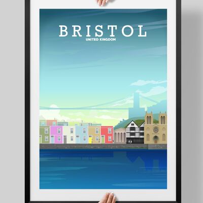 Bristol Travel Print, Bristol Poster, Bristol Art - A4