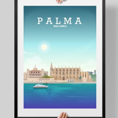 Palma Majorca Travel Print, Majorca Travel Poster Palma - A4