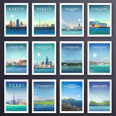 Create Your Own Travel Print - Hillview Prints - A4