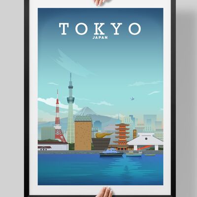 Tokyo Print, Tokyo Poster, Tokyo Travel Art - A3