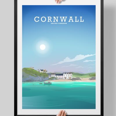 Cornwall Travel Poster, Cornwall Print, Cornwall Art - A4