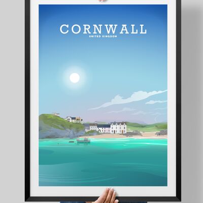 Cornwall Travel Poster, Cornwall Print, Cornwall Art - A3