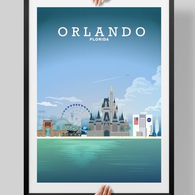 Orlando Print, Orlando Travel Poster, Orlando Art - A3