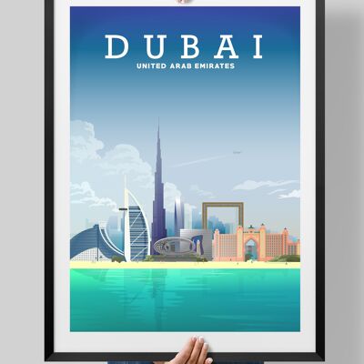 Dubai Print, Dubai Travel Poster, Dubai Art - A4