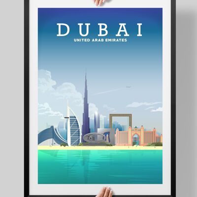 Dubai Print, Dubai Travel Poster, Dubai Art - A3