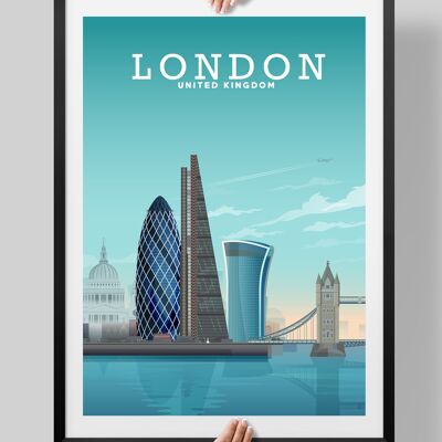 London 2, England Travel Print - A4