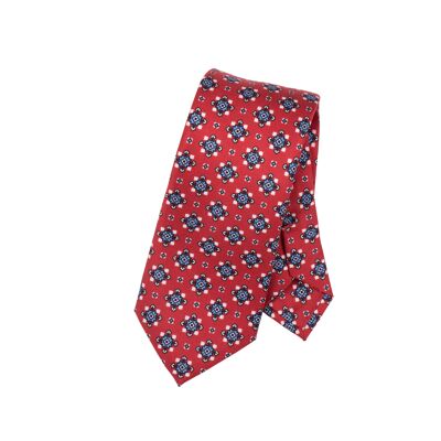 Cravate Meyer motif Blasons Rouge