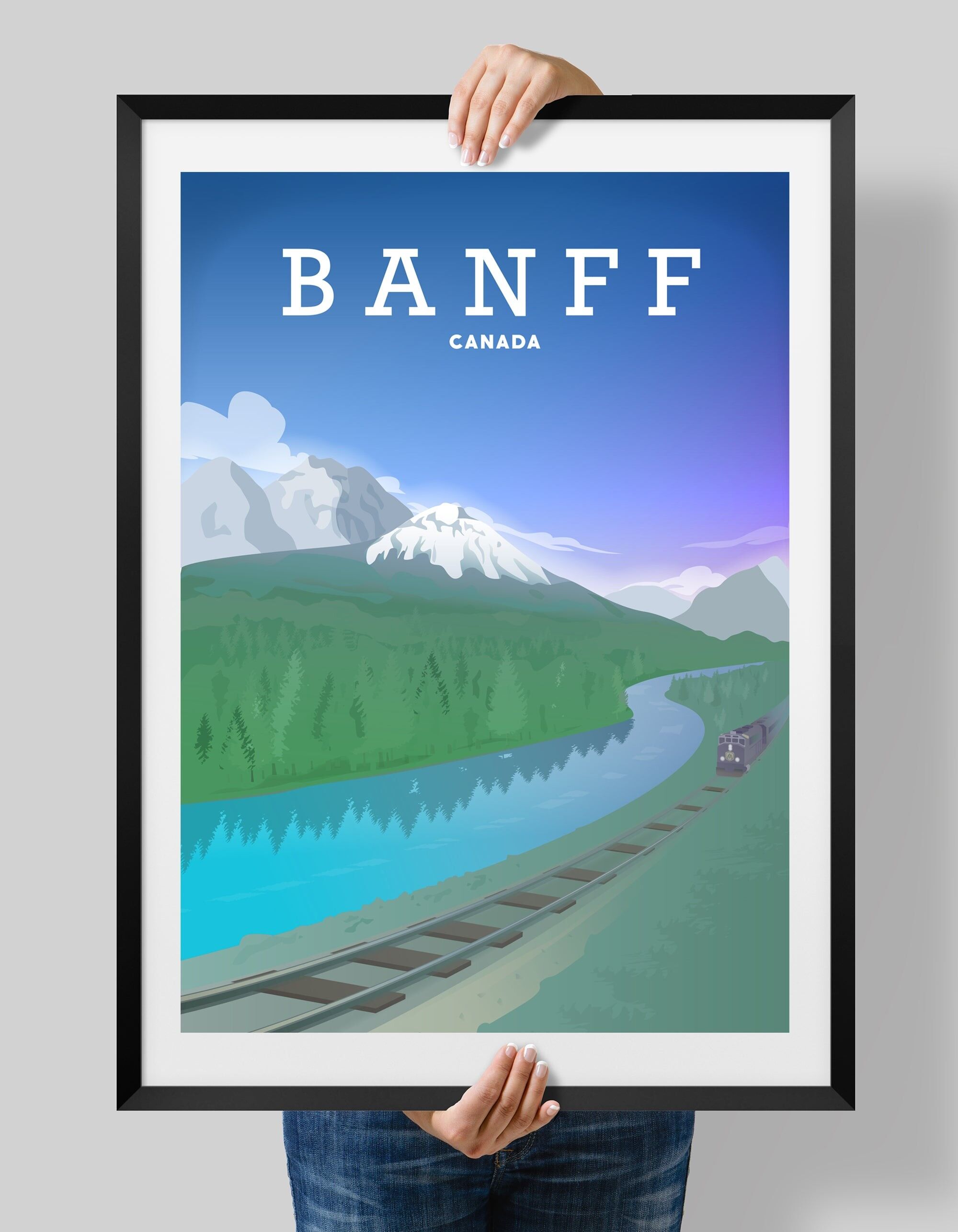 Banff, Canada - Travel Poster, Banff Travel Print - A3