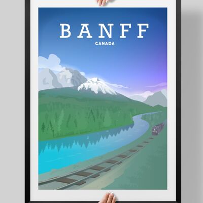 Banff, Canada - Travel Poster, Banff Travel Print - A3