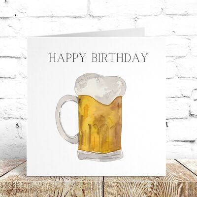 Tarjeta de cerveza de cumpleaños