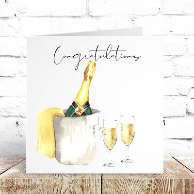 Tarjeta de felicitaciones de champán