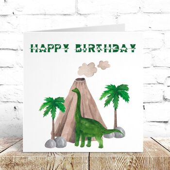 Carte d'anniversaire de dinosaure