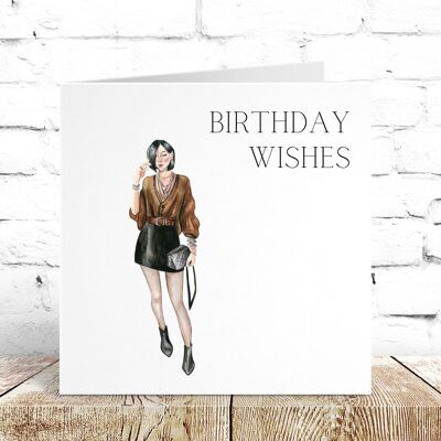 Female Fashion Best Wishes Card