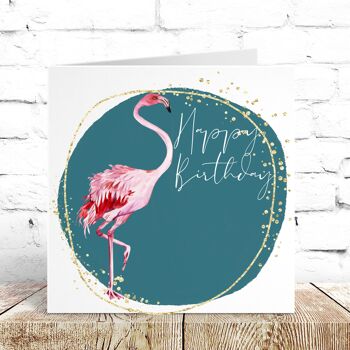Cartes de vœux d'anniversaire Flamingo (GRENFLA001) 4