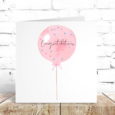 Pink Polka Dot Congratulations Balloon
