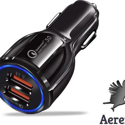 Hoge kwaliteit Duo USB Fast Charger voor Auto // Noir
