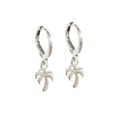 Boucles d'oreilles petit palmier argent