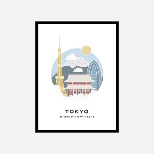 Tokyo Cityscape Art Print Color
