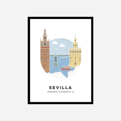 Sevilla Stadtbild Kunstdruck