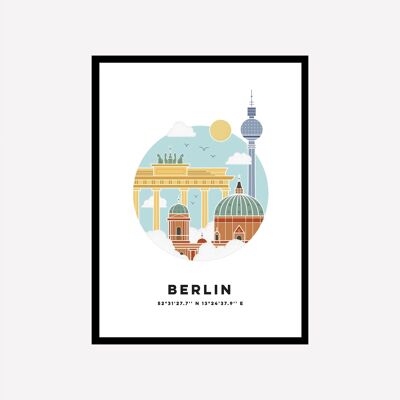 Berlin Cityscape Art Print Color