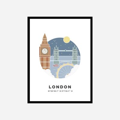 London Cityscape Art Print Color