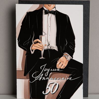 feliz cumpleaños 50 tarjeta de felicitación