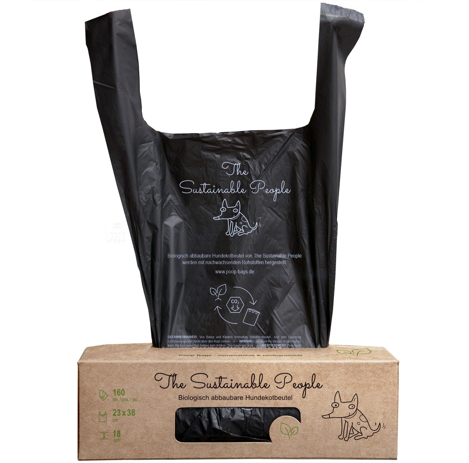 Sacchetti biodegradabili per escrementi di cane (160 pezzi)